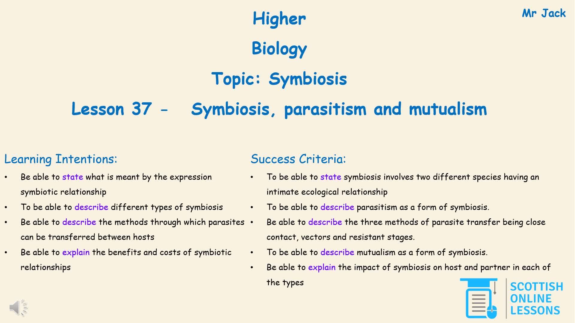 Symbiosis, Parasitism and Mutualism