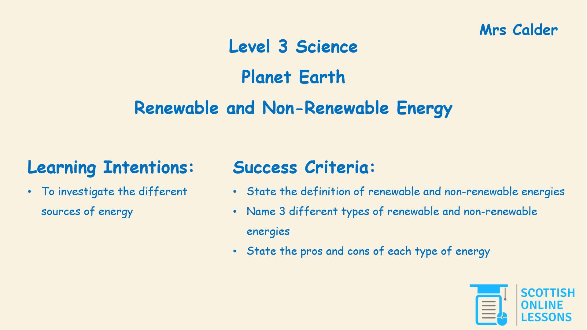 Renewable and Non-Renewable Energy