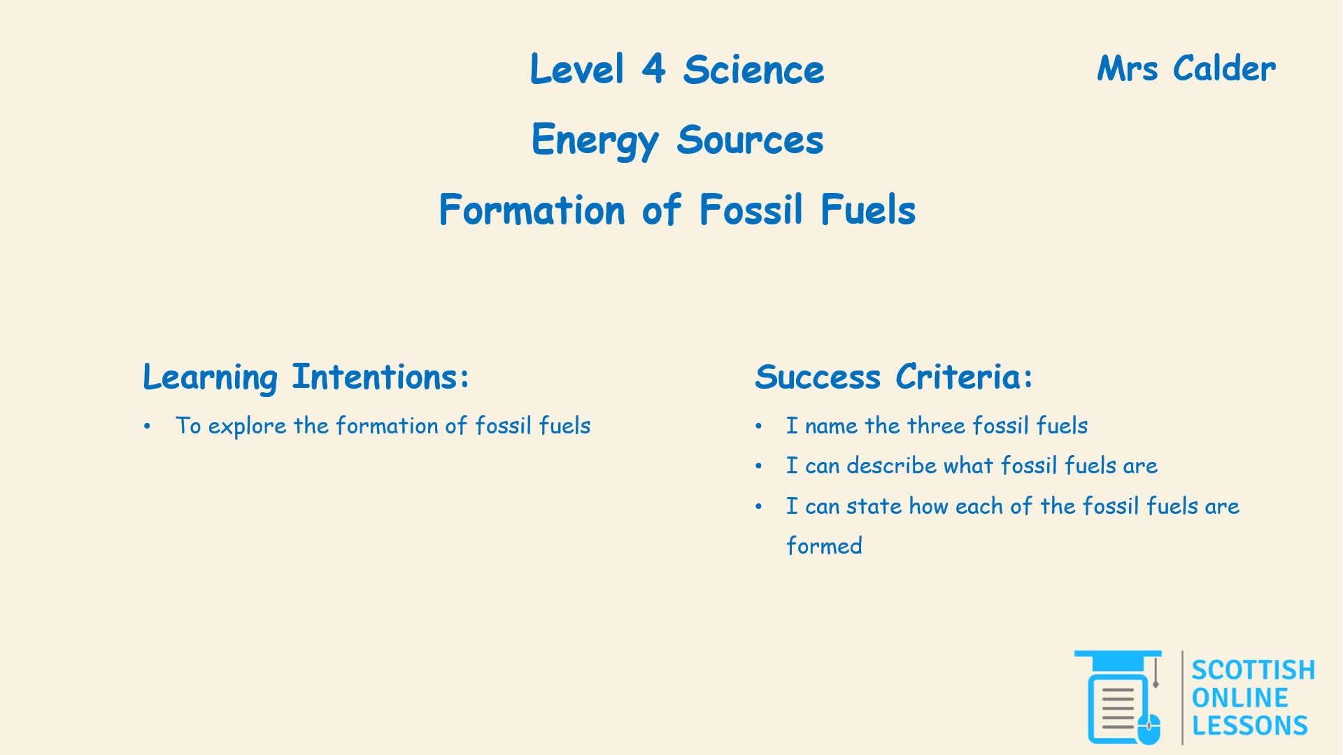 Formation of Fossil Fuels