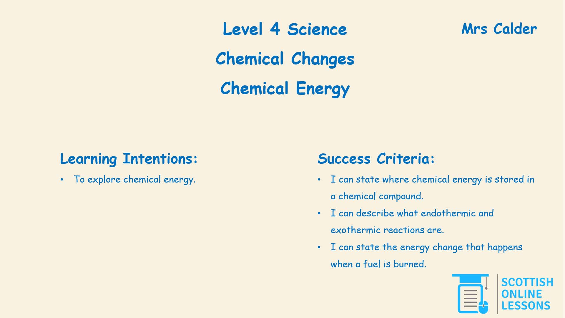 Chemical Energy