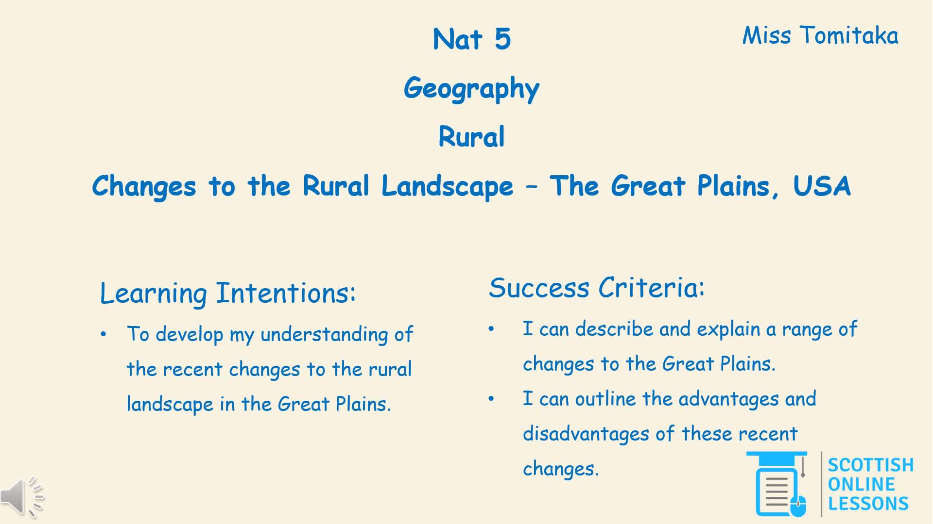 Changes to Rural landscape - The Great Plains USA