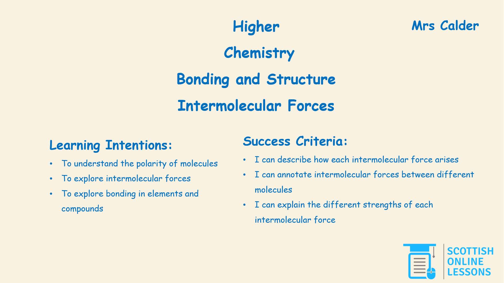 Intermolecular Forces