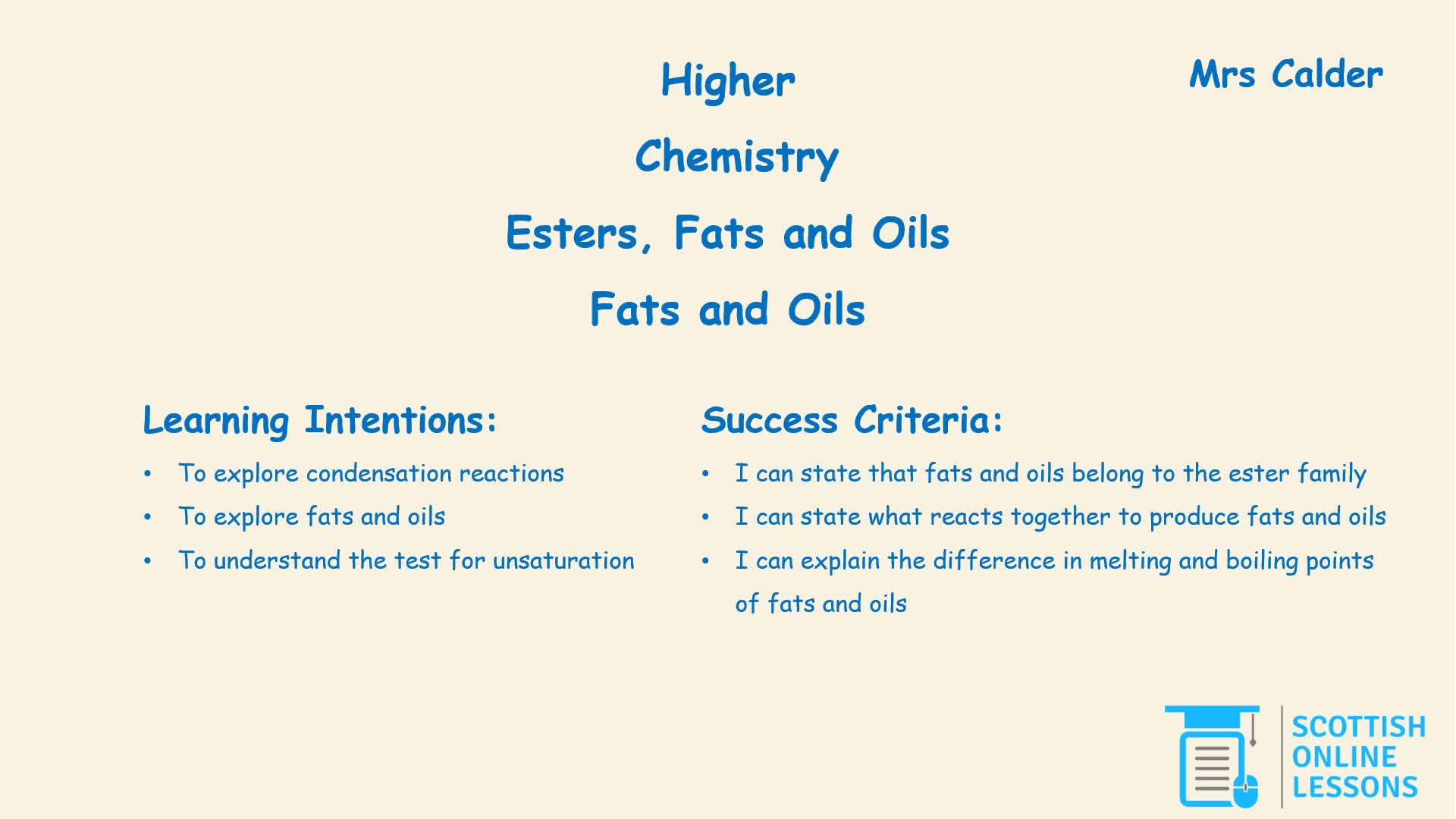 Fats and Oils