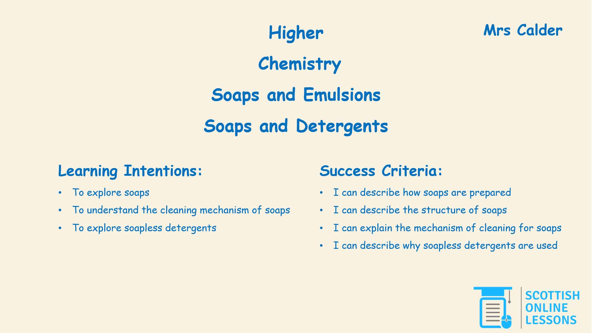 Soaps and Detergents