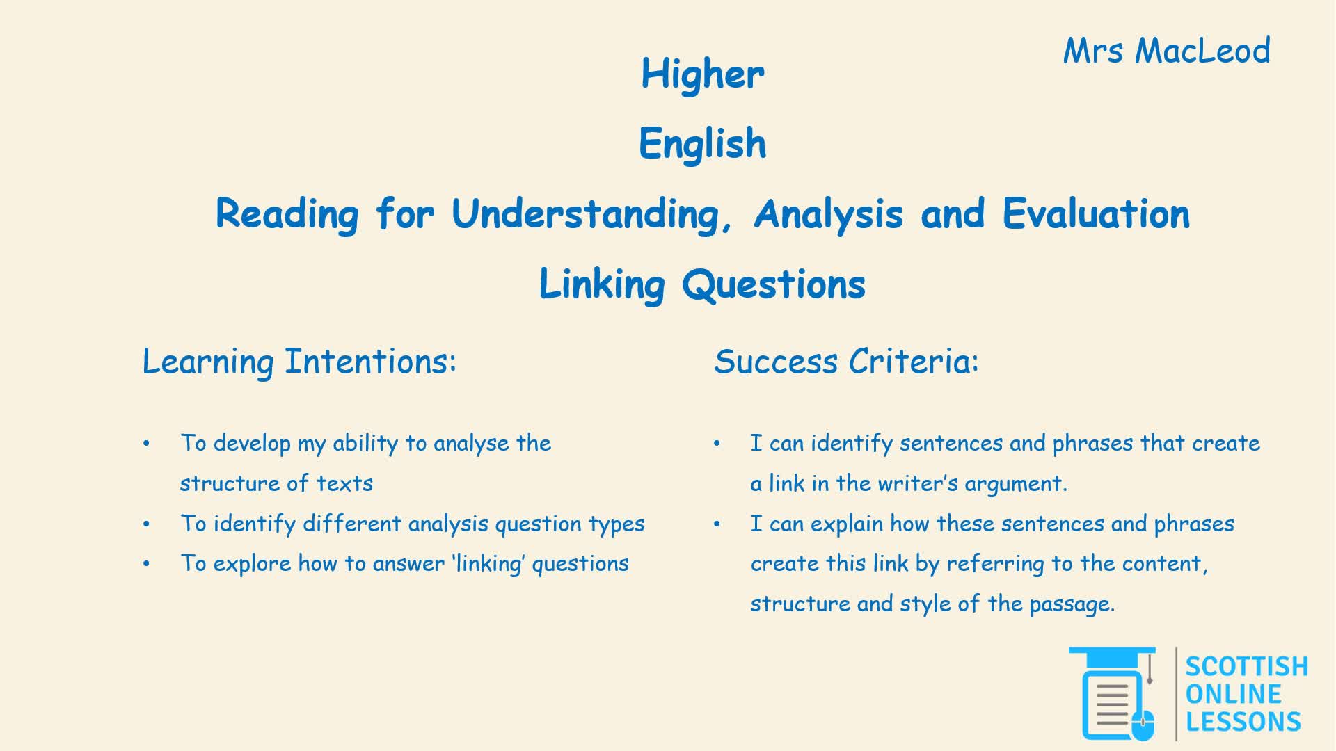 Link Questions
