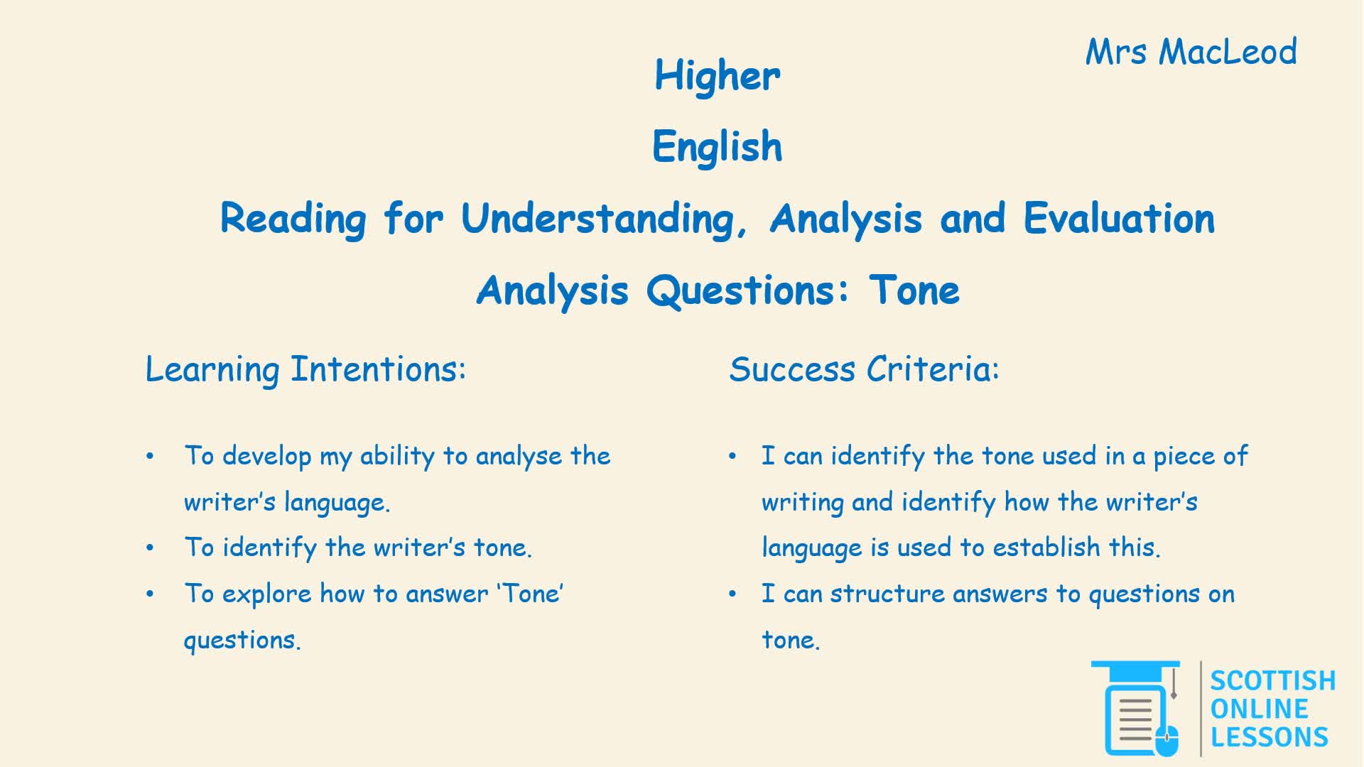 Tone Questions