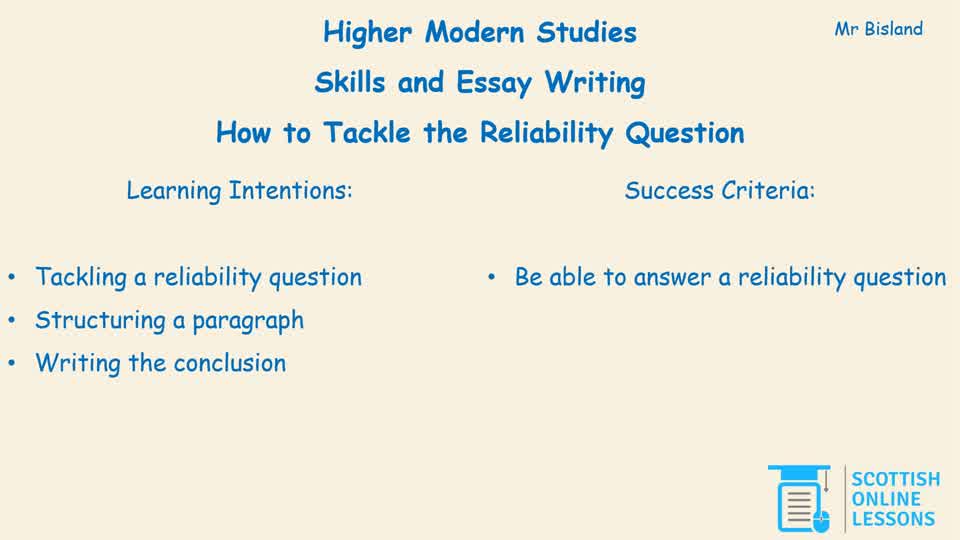 How to Tackle the Reliability Question
