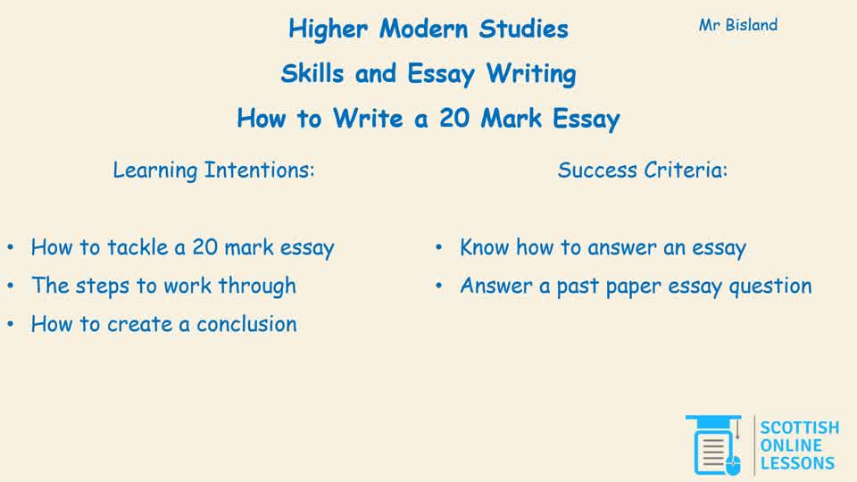 How to Write a 20 Mark Essay