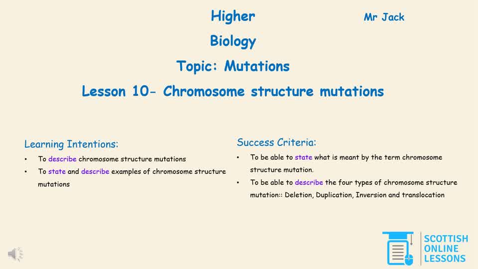 Chromosome Structure Mutations