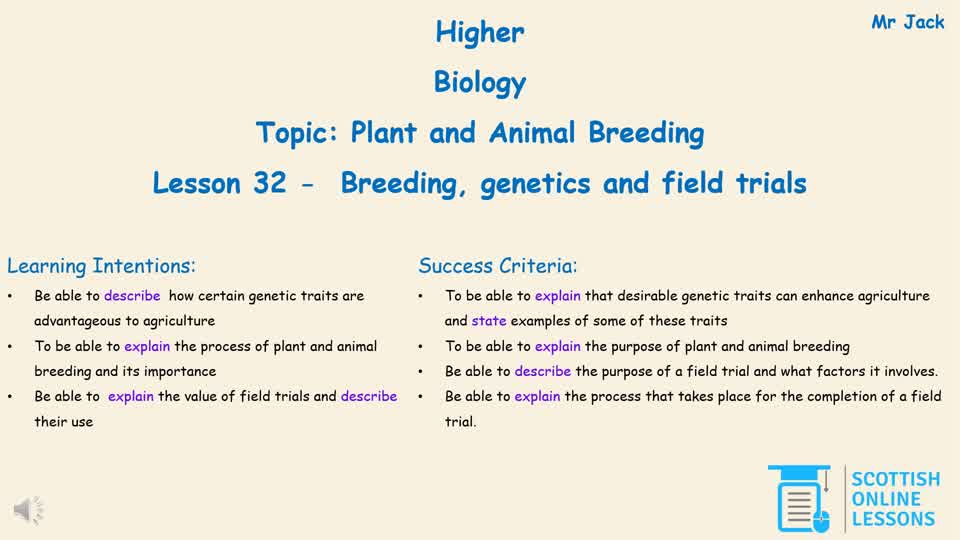 Breeding, Genetics and Field Trials