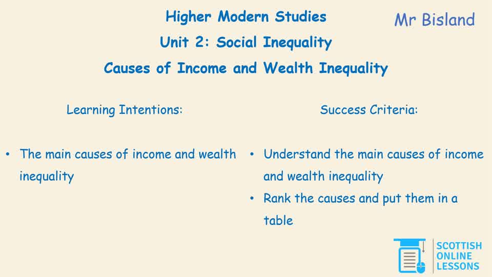 Causes of Income and Wealth Inequality