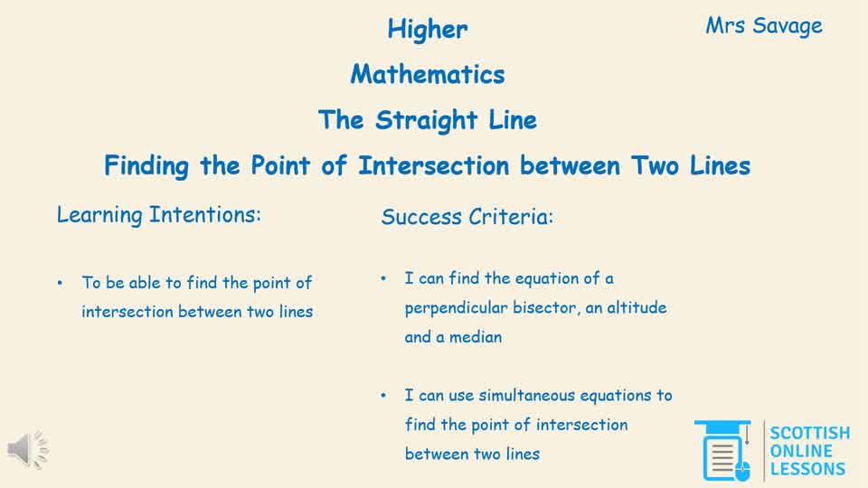 Finding the Point of Intersection between Two Lines 