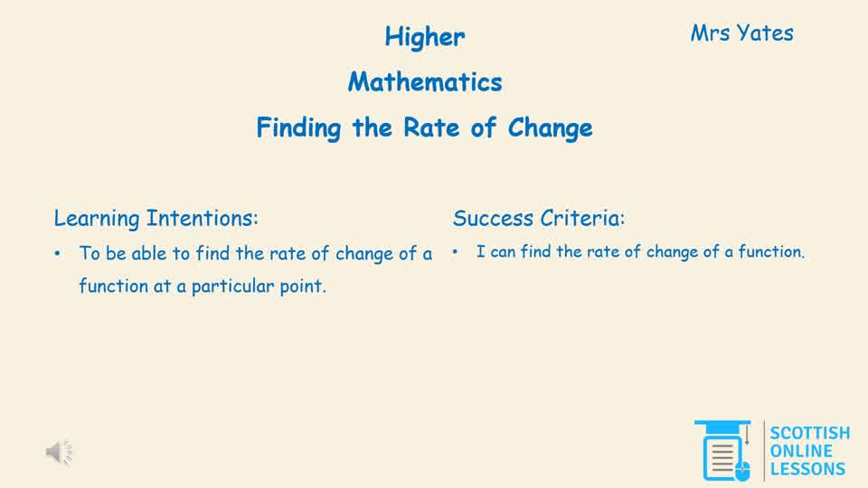 Finding the Rate of Change 
