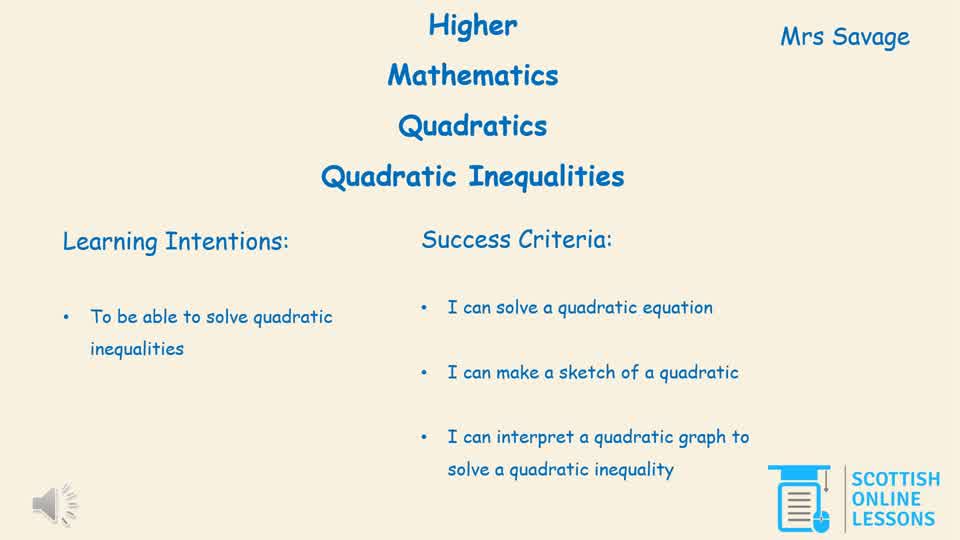 Quadratics Inequalities 