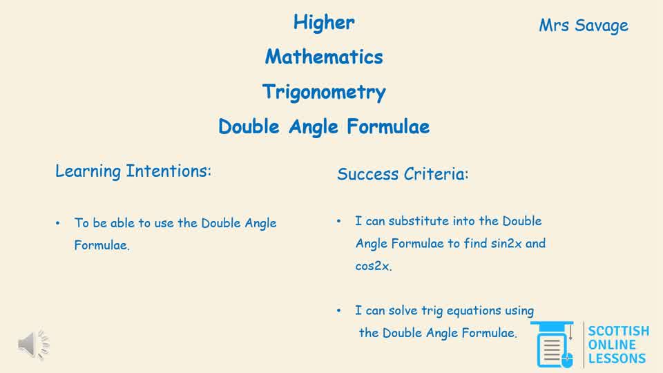 Double Angle Formula 