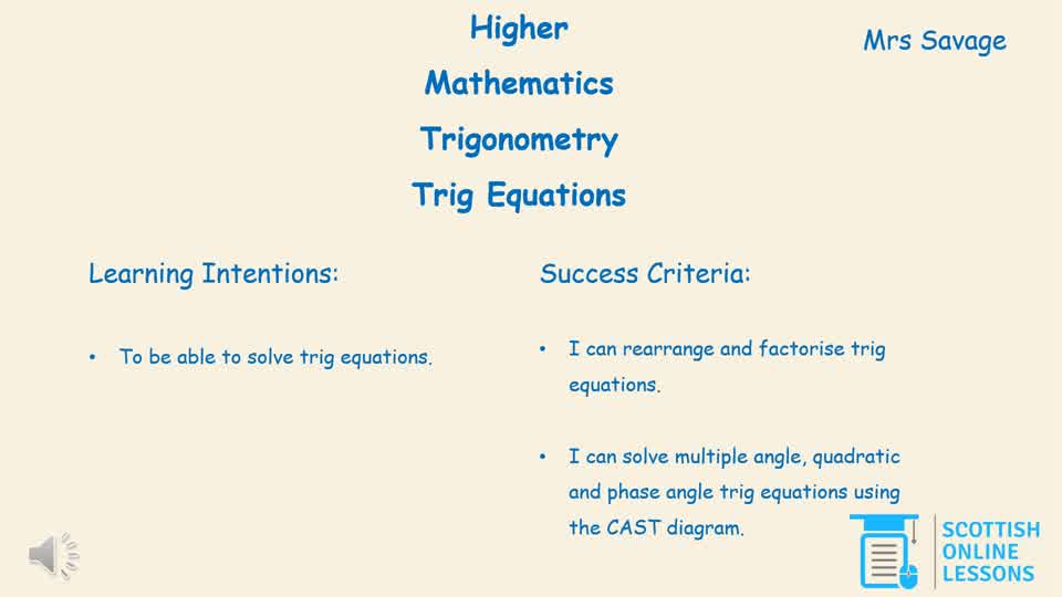 Solving Trig Equations 