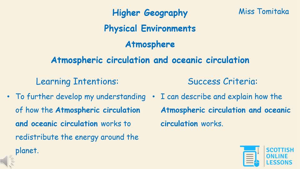 Atmospheric Circulation and Oceanic Circulation