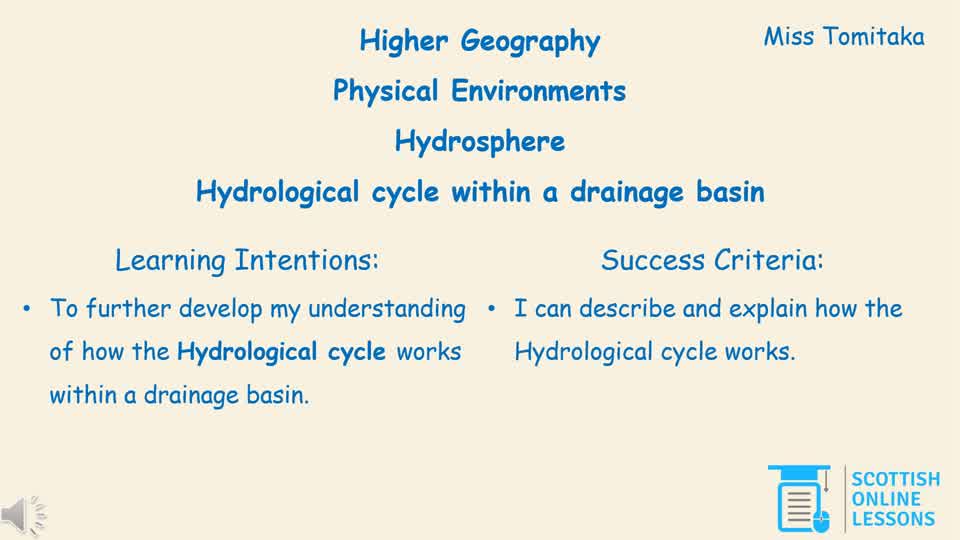 Hydrological Cycle within a Drainage Basin 