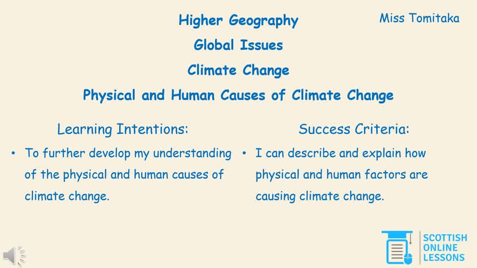 Physical and Human Causes of Climate Change
