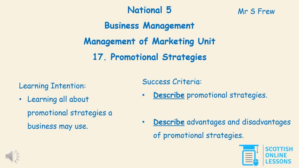 Promotion - Promotional Strategies 
