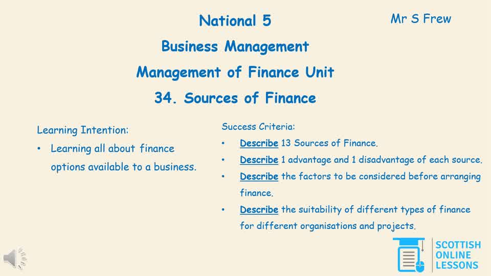 Sources of Finance and Influencing Factors
