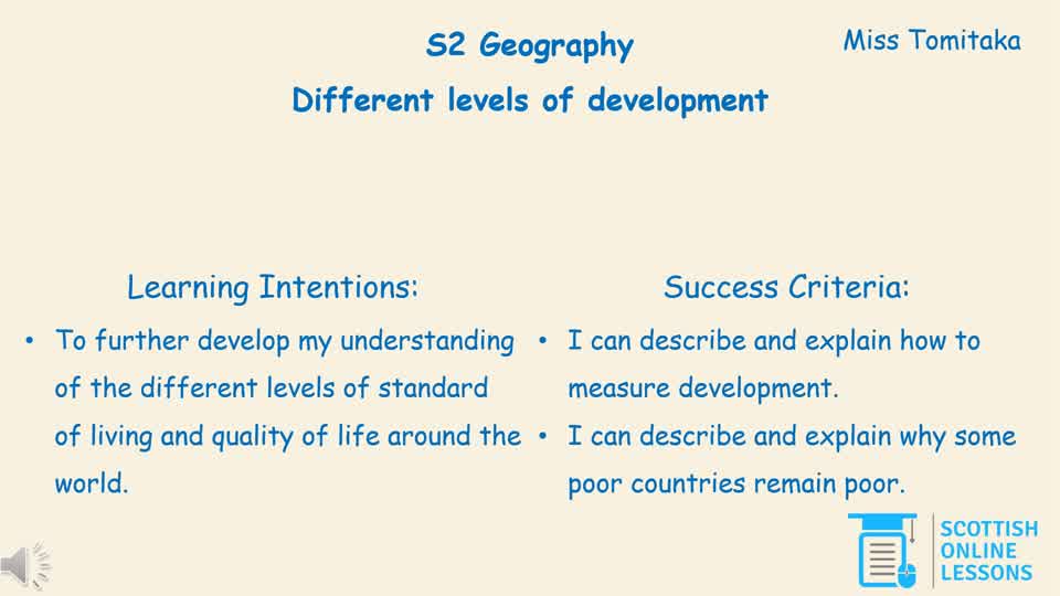 Different levels of development and interdependence 