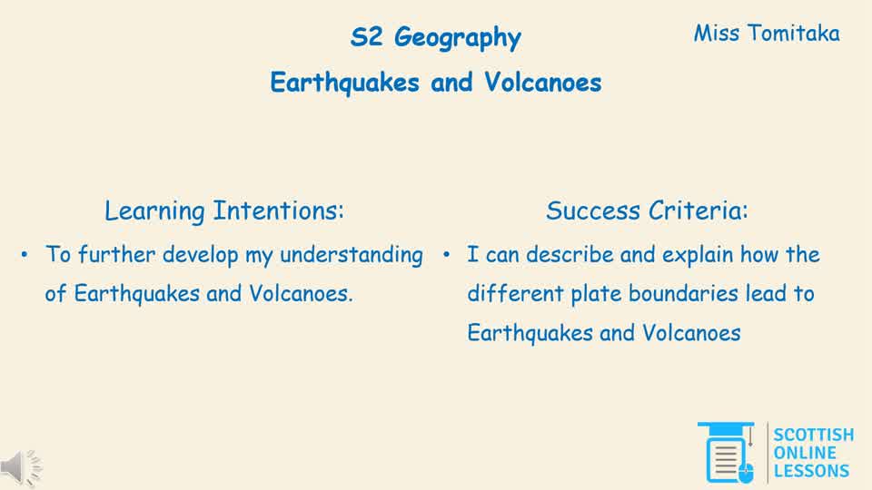 Volcanoes and Earthquakes 