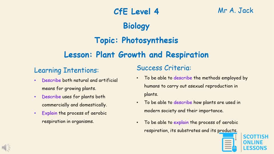 LvL 4 - Plant Growth and Respiration