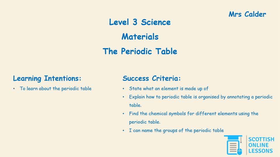 The Periodic Table 