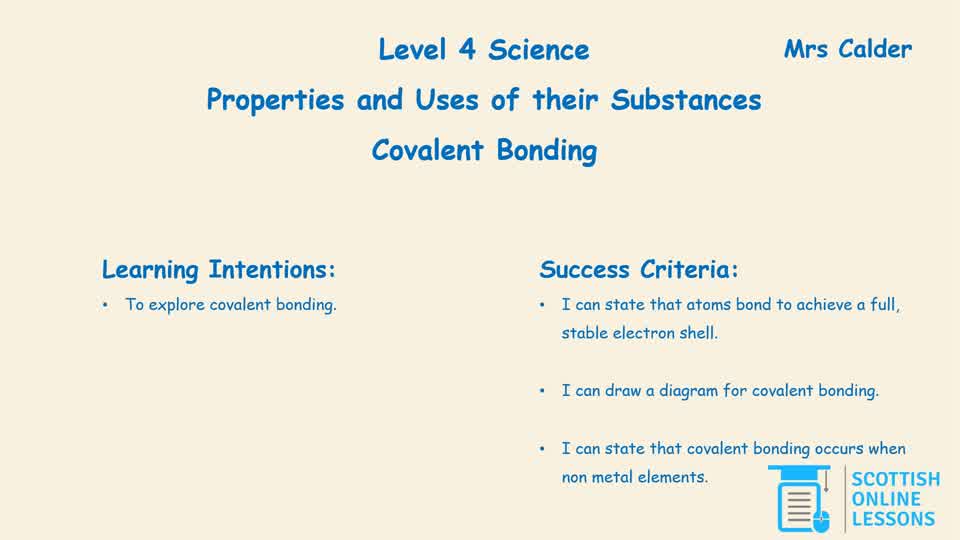 Covalent Bonding