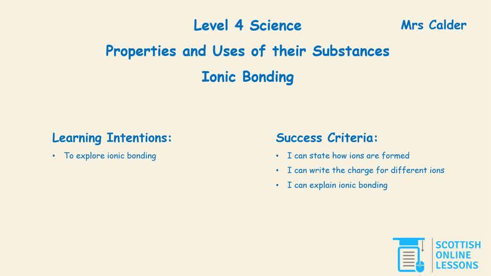 Ionic Bonding