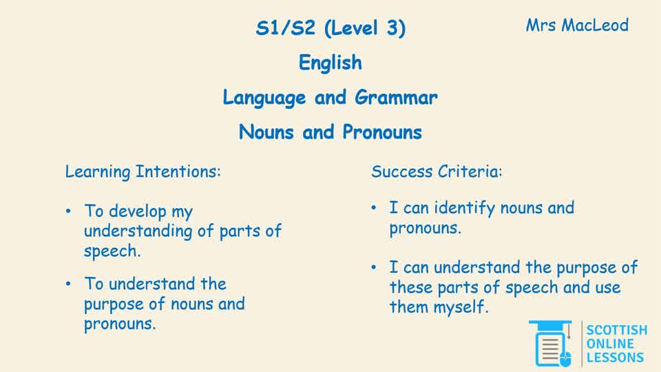 Nouns and Pronoun