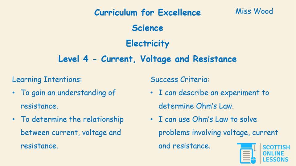 Level 4 - Current, Voltage and Resistance