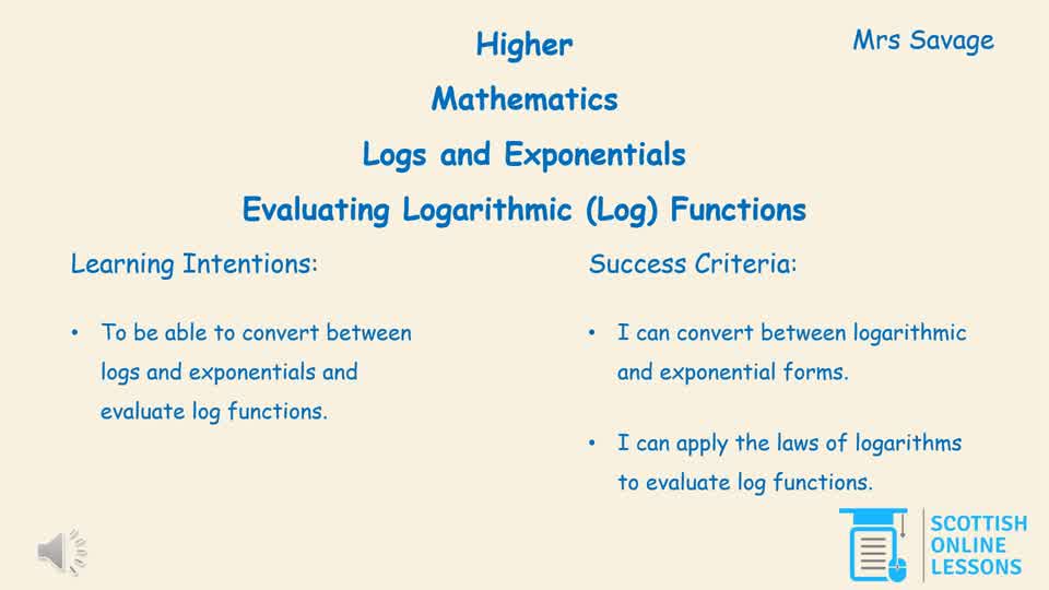 Evaluating Logarithmic Functions 