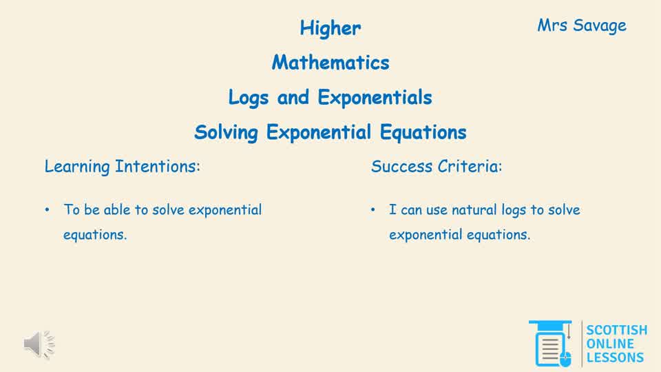 Solving Exponential Equations 