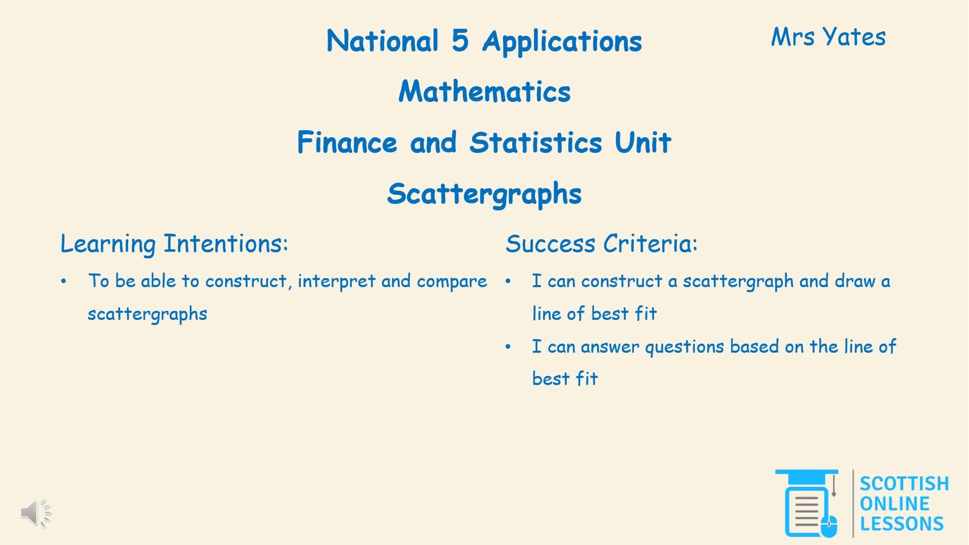 Scatter Graphs