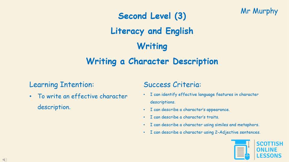 Writing a Character Description