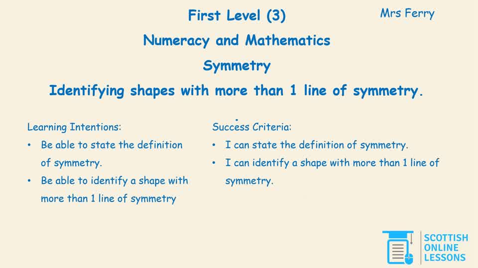 Identify Shapes with more than 1 Line of Symmetry.