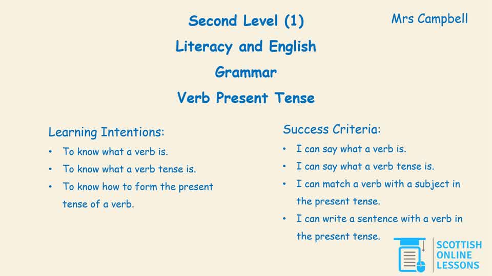 Verbs Present Tense