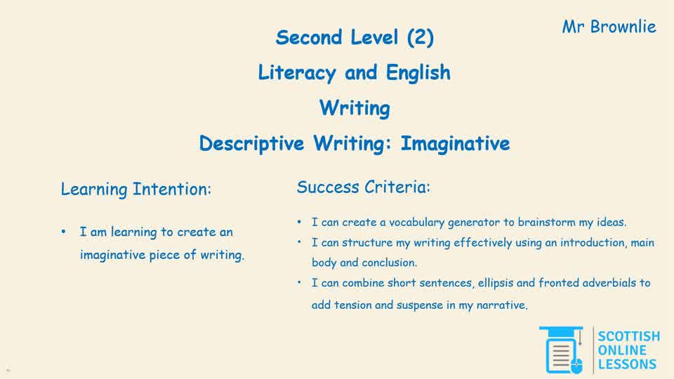 Descriptive Writing: Imaginative