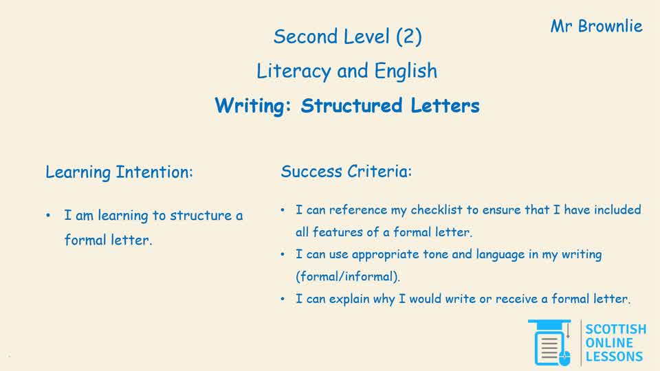 Writing a Structured Letter
