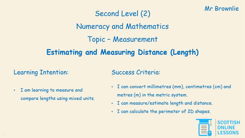 Estimating and Measuring Distance (length)