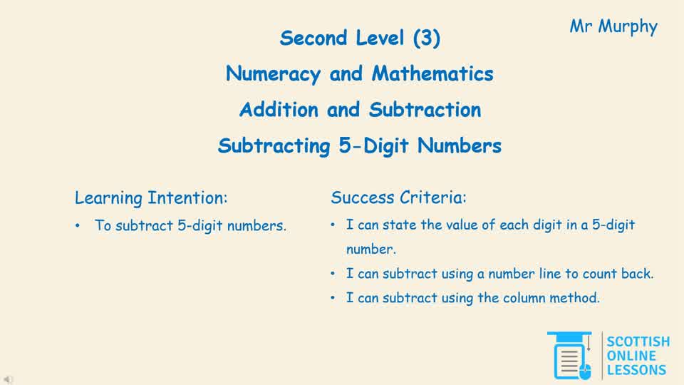 Subtracting 5-Digit Numbers