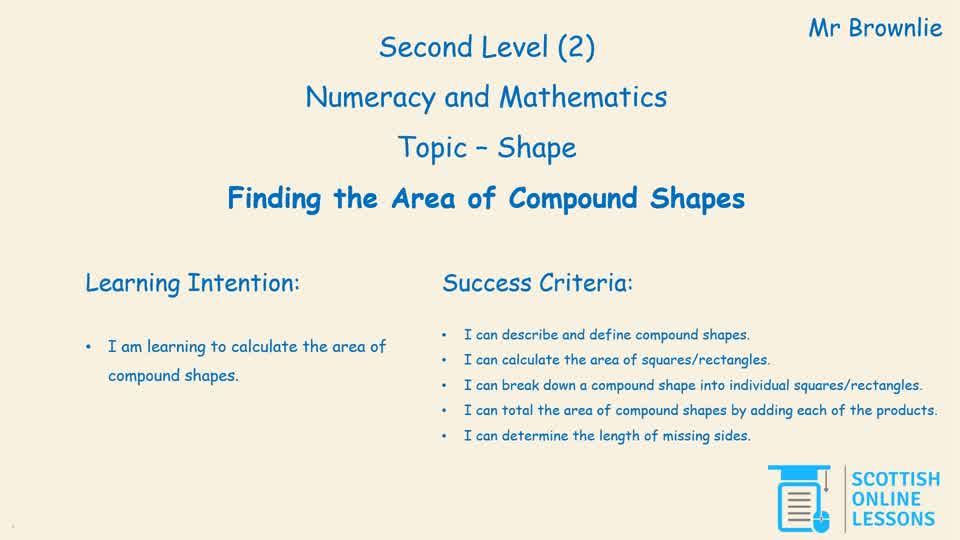 Finding the Area of Compound Shapes.