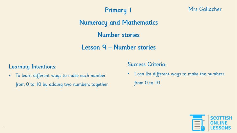 Number Stories to 10