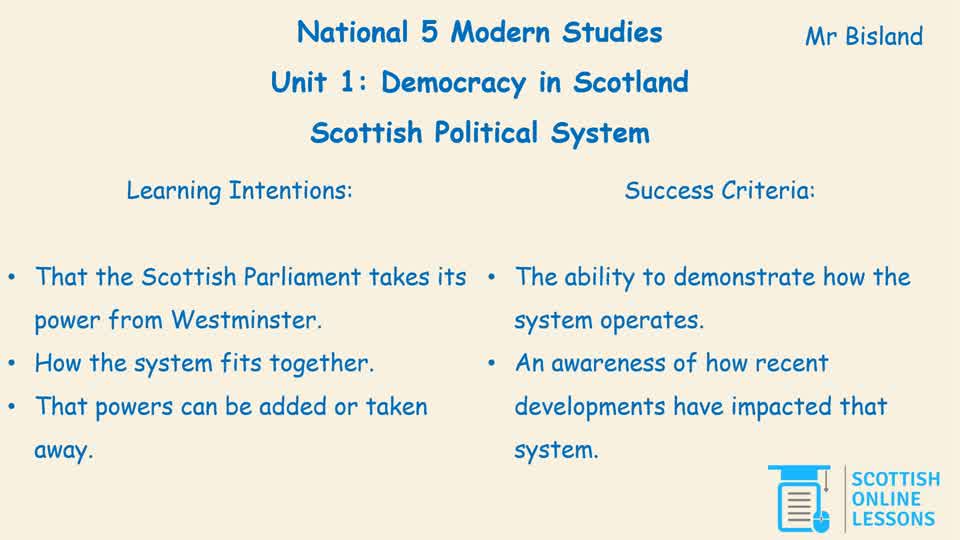 001 Scottish Political System
