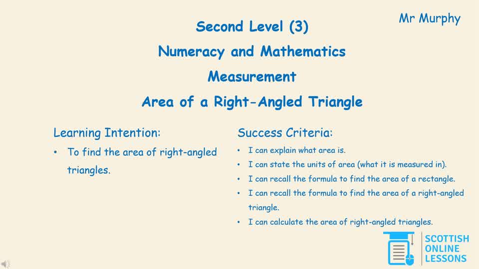 Area of a Right-Angled Triangle.