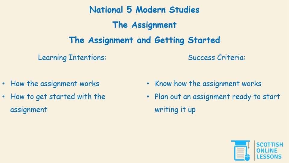 039 The Assignment and Getting Started