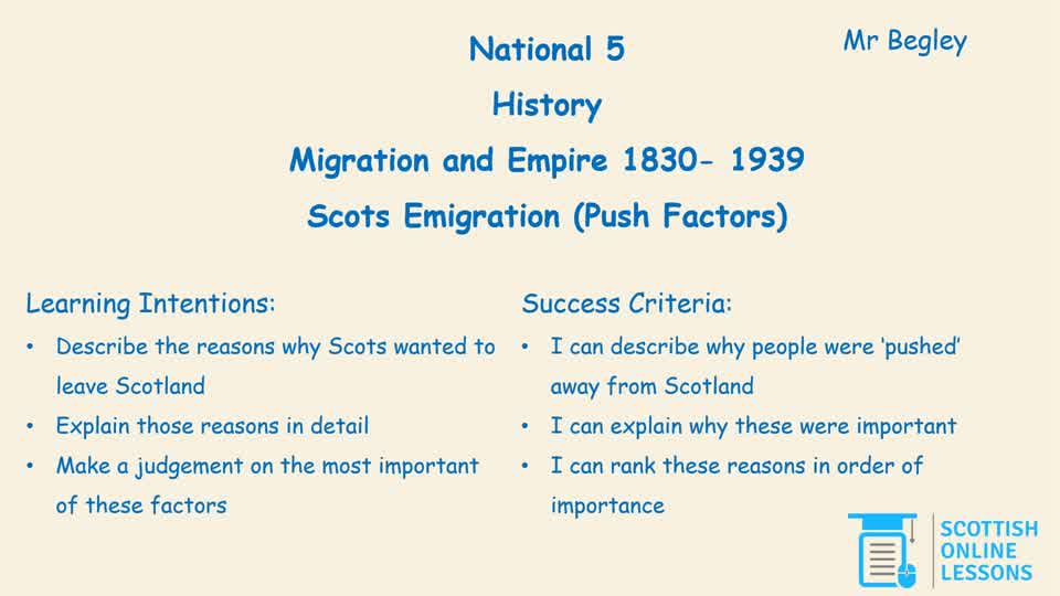 7. Scots Emigration (Push Factors)