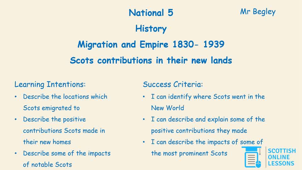 9.Scots Contributions in their New Lands